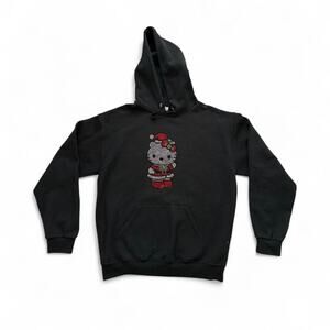 Rhinestone Hello Kitty Hello Christmas Hoodie, Medium